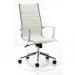 Ritz Executive High Back Chair Ivory Bonded Leather With Arms EX000058