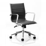 Ritz Executive Medium Back Chair Black Bonded Leather With Arms EX000059