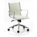 Ritz Executive Medium Back Chair Ivory Bonded Leather With Arms EX000060