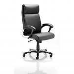Romeo Executive Folding Chair Black Leather With Arms EX000063
