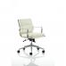 Savoy Executive Medium Back Chair Ivory Bonded Leather With Arms EX000070