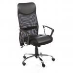Vegas Executive Chair Black Leather Seat Black Mesh Back With Leather Headrest With Arms EX000074