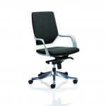 Xenon Executive Chair White Shell Black Fabric Medium Back With Arms EX000094