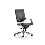 Xenon Executive White Shell Medium Back Black Leather With Arms EX000095