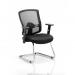 Portland Cantilever Chair Black Mesh With Arms EX000136