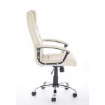 Thrift Executive Chair Cream Bonded Leather With Padded Arms EX000164