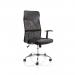 The photo showcases two modern executive chairs side by side. The chairs have a sleek mesh backrest and padded armrests, exuding a sense of sophistication and comfort. The dynamic design of the chairs adds a touch of elegance to any office space.
