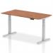 Air 1600 x 800mm Height Adjustable Office Desk Walnut Top Silver Leg HA01007