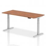 Air 1800 x 800mm Height Adjustable Office Desk Walnut Top Silver Leg HA01008