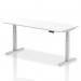 Air 1800 x 800mm Height Adjustable Office Desk White Top Silver Leg HA01012