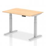 Air 1200 x 800mm Height Adjustable Office Desk Maple Top Silver Leg HA01013