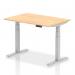 Air 1200 x 800mm Height Adjustable Office Desk Maple Top Silver Leg HA01013