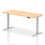 Air 1800 x 800mm Height Adjustable Office Desk Maple Top Silver Leg HA01016