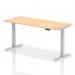 Air 1800 x 800mm Height Adjustable Office Desk Maple Top Silver Leg HA01016