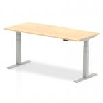 Air 1800 x 800mm Height Adjustable Office Desk Maple Top Silver Leg HA01016