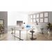 Air 1600 x 800mm Height Adjustable Office Desk Oak Top Silver Leg HA01019