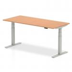 Air 1800 x 800mm Height Adjustable Office Desk Oak Top Silver Leg HA01020