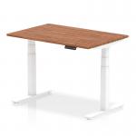 Air 1200 x 800mm Height Adjustable Office Desk Walnut Top White Leg HA01025