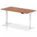 Air 1600 x 800mm Height Adjustable Office Desk Walnut Top White Leg HA01027