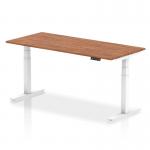 Air 1800 x 800mm Height Adjustable Office Desk Walnut Top White Leg HA01028