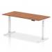 Air 1800 x 800mm Height Adjustable Office Desk Walnut Top White Leg HA01028