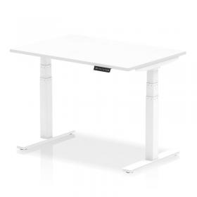 Air 1200 x 800mm Height Adjustable Office Desk White Top White Leg HA01029
