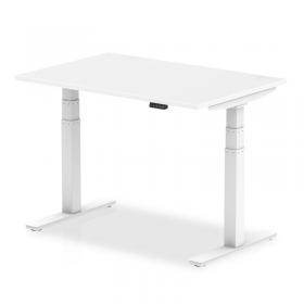 Air 1200 x 800mm Height Adjustable Office Desk White Top White Leg HA01029