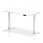 Air 1400 x 800mm Height Adjustable Office Desk White Top White Leg HA01030