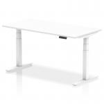 Air 1600 x 800mm Height Adjustable Office Desk White Top White Leg HA01031