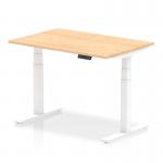 Air 1200 x 800mm Height Adjustable Office Desk Maple Top White Leg HA01033