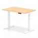 Air 1200 x 800mm Height Adjustable Office Desk Maple Top White Leg HA01033