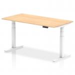 Air 1600 x 800mm Height Adjustable Office Desk Maple Top White Leg HA01035