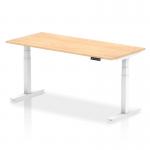 Air 1800 x 800mm Height Adjustable Office Desk Maple Top White Leg HA01036