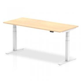 Air 1800 x 800mm Height Adjustable Office Desk Maple Top White Leg HA01036