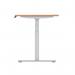 Air 1400 x 800mm Height Adjustable Office Desk Beech Top Cable Ports Silver Leg HA01082