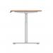 Air 1200 x 800mm Height Adjustable Office Desk Walnut Top Cable Ports Silver Leg HA01085