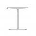 Air 1200 x 800mm Height Adjustable Office Desk White Top Cable Ports Silver Leg HA01089