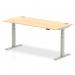 Air 1800 x 800mm Height Adjustable Desk Maple Top Cable Ports Silver Leg HA01096