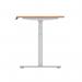 Air 1800 x 800mm Height Adjustable Office Desk Oak Top Cable Ports Silver Leg HA01100