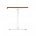 Air 1400 x 800mm Height Adjustable Office Desk Walnut Top Cable Ports White Leg HA01106