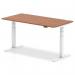 Air 1600 x 800mm Height Adjustable Desk Walnut Top Cable Ports White Leg HA01107