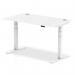 Air 1400 x 800mm Height Adjustable Desk White Top Cable Ports White Leg HA01110
