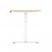 Air 1200 x 800mm Height Adjustable Office Desk Maple Top Cable Ports White Leg HA01113