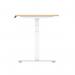 Air 1600 x 800mm Height Adjustable Office Desk Maple Top Cable Ports White Leg HA01115