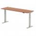 Air 1800 x 600mm Height Adjustable Desk Walnut Top Cable Ports Silver Leg HA01128