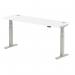 Air 1800 x 600mm Height Adjustable Desk White Top Cable Ports Silver Leg HA01132