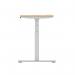 Air 1600 x 600mm Height Adjustable Office Desk Maple Top Cable Ports Silver Leg HA01135