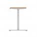 Air 1600 x 600mm Height Adjustable Office Desk Oak Top Cable Ports Silver Leg HA01139