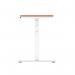 Air 1200 x 600mm Height Adjustable Office Desk Beech Top Cable Ports White Leg HA01141