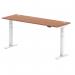 Air 1800 x 600mm Height Adjustable Desk Walnut Top Cable Ports White Leg HA01148